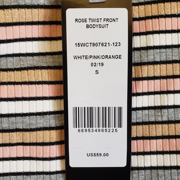 bebe bodysuit with Colorful Striped Print Size S - Picture 7 of 7